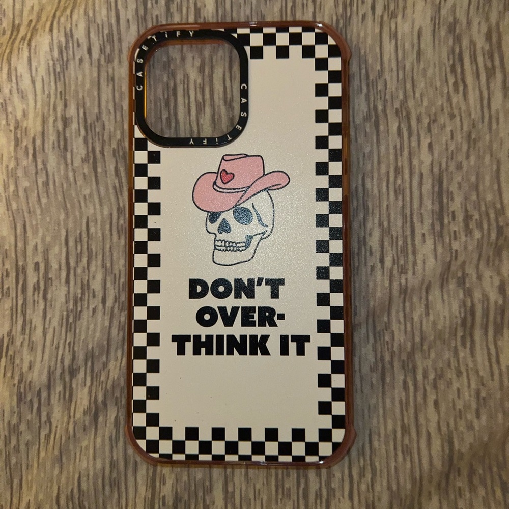 Casetify “Don’t over think it” skull case! iPhone 13 Pro Max plus case